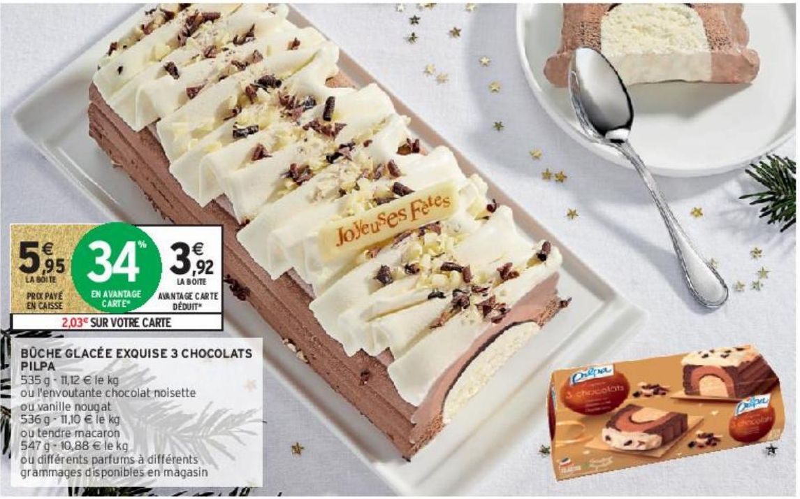 BÛCHE GLACÉE EXQUISE 3 CHOCOLATS PILPA