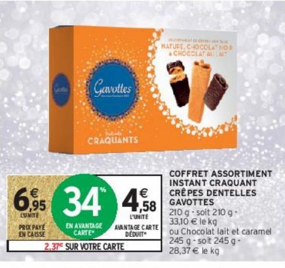 COFFRET ASSORTIMENT INSTANT CRAQUANT CRÊPES DENTELLES GAVOTTES