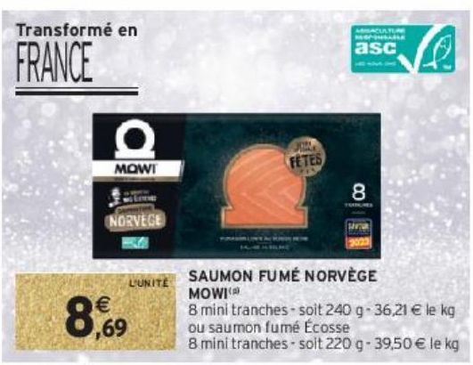 SAUMON FUMÉ NORVÈGE MOWI