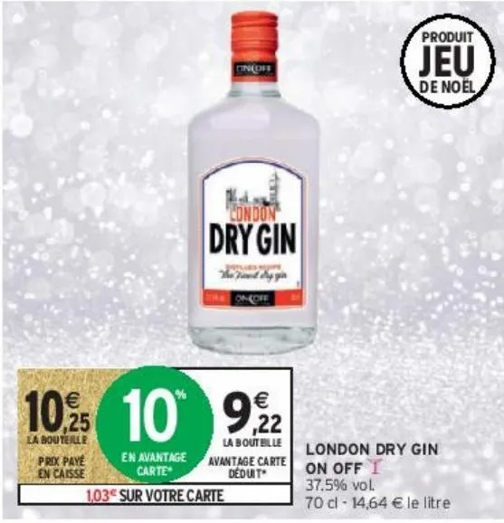 london dry gin on off