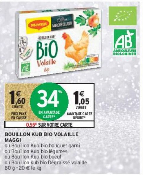 BOUILLON KUB BIO VOLAILLE MAGGI