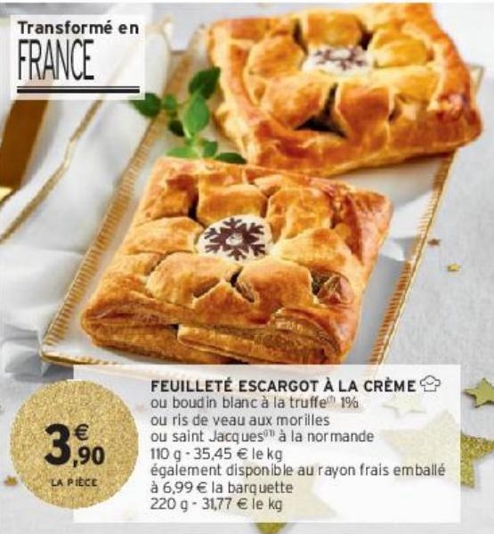 FEUILLETÉ ESCARGOT À LA CRÈME