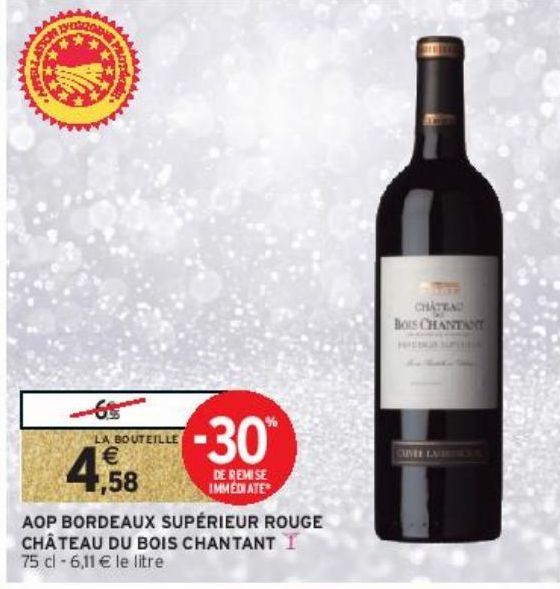 AOP BORDEAUX SUPÉRIEUR ROUGE CHÂTEAU DU BOIS CHANTANT