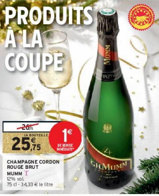 CHAMPAGNE CORDON ROUGE BRUT MUMM