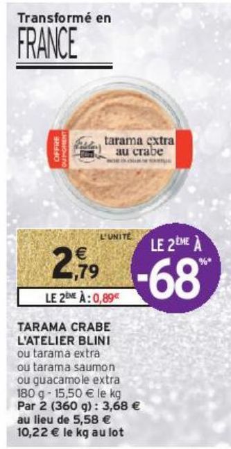 TARAMA CRABE L'ATELIER BLINI