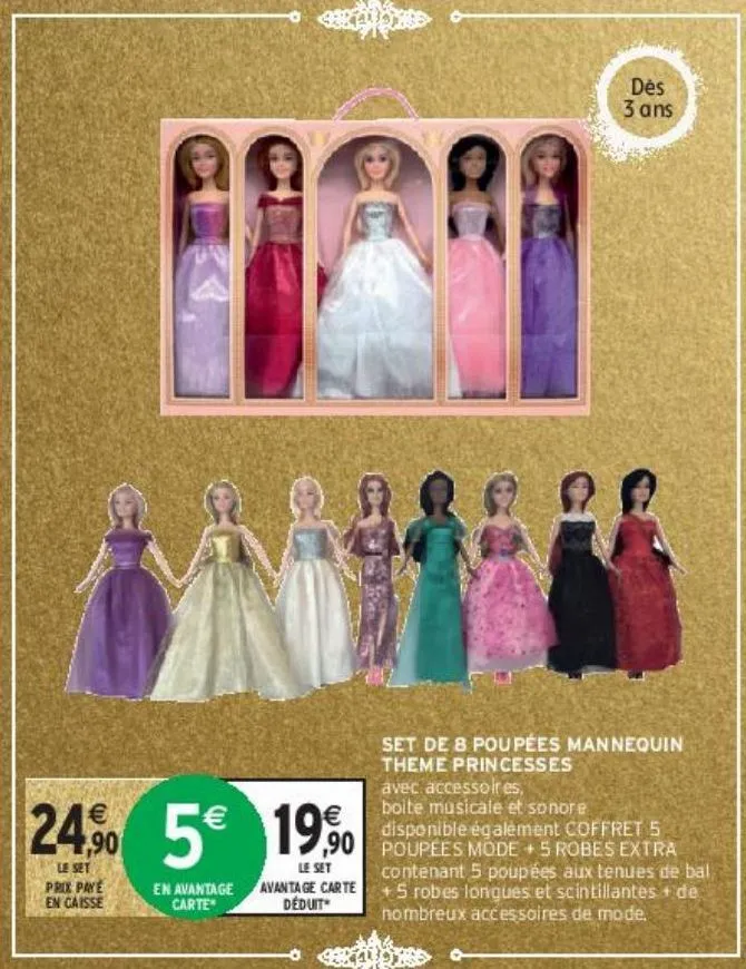 set de 8 poupées mannequin theme princesses