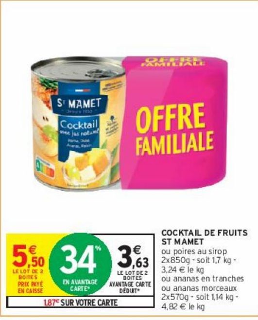 COCKTAIL DE FRUITS ST MAMET