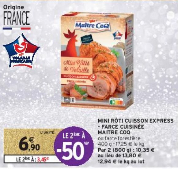 MINI RÔTI CUISSON EXPRESS - FARCE CUISINÉE MAITRE COQ