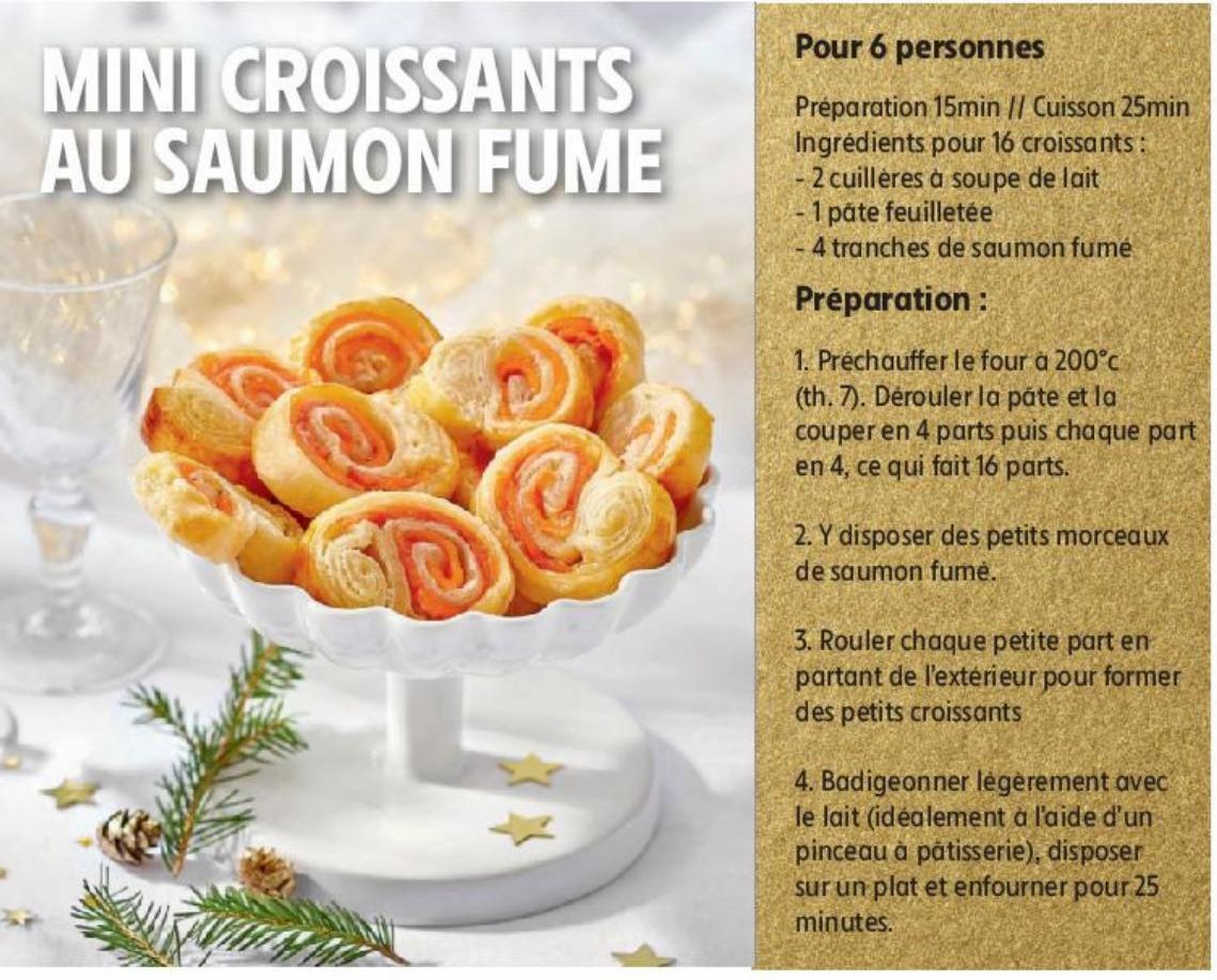 MINI CROISSANTS AU SAUMON FUME