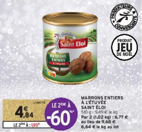 MARRONS ENTIERS À L’ÉTUVÉE SAINT ÉLOI