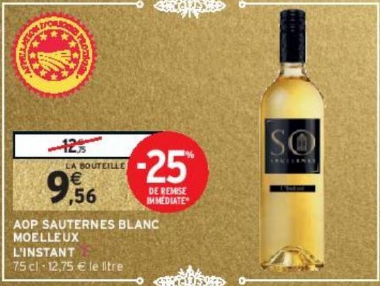 AOP SAUTERNES BLANC MOELLEUX L'INSTANT