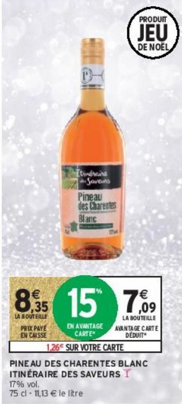 PINEAU DES CHARENTES BLANC ITINÉRAIRE DES SAVEURS