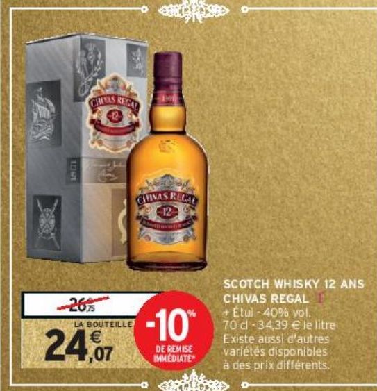 SCOTCH WHISKY 12 ANS CHIVAS REGAL