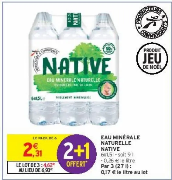 eau minérale naturelle native