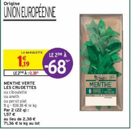 MENTHE VERTE LES CRUDETTES