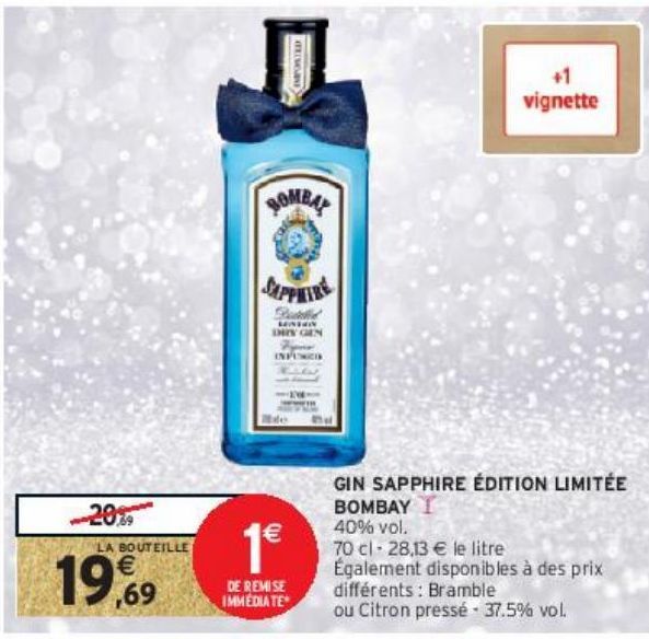 GIN SAPPHIRE ÉDITION LIMITÉE BOMBAY