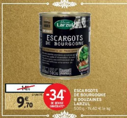 ESCARGOTS DE BOURGOGNE 8 DOUZAINES LARZUL