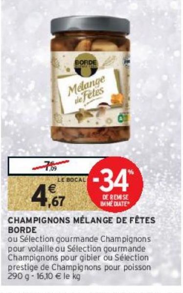 CHAMPIGNONS MÉLANGE DE FÊTES BORDE