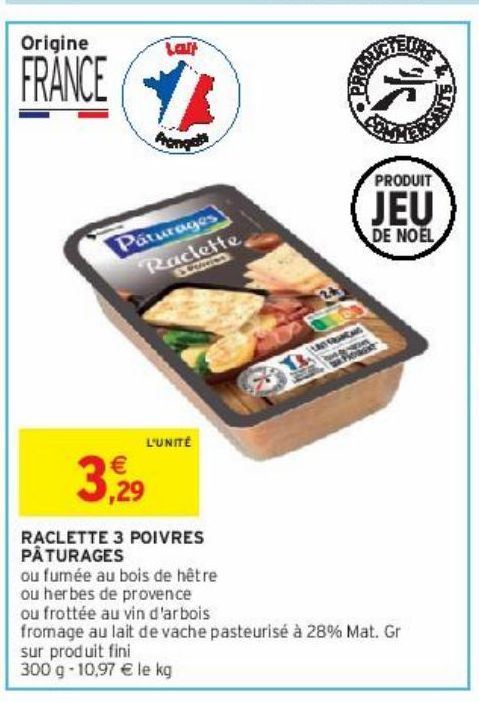 RACLETTE 3 POIVRES PÂTURAGES