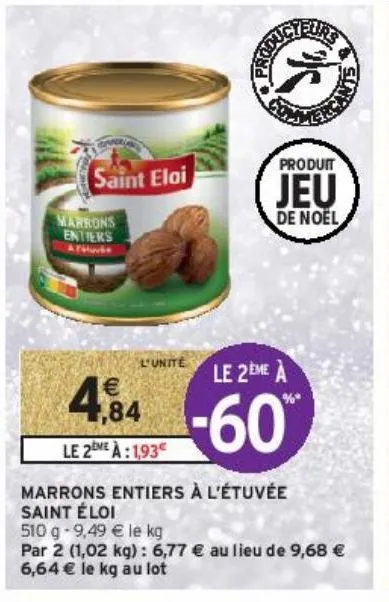 marrons entiers à l’étuvée saint éloi