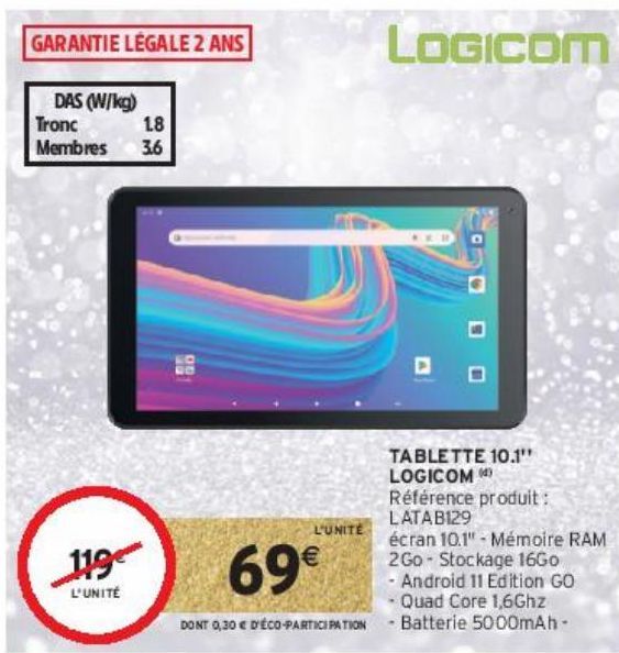 TABLETTE 10.1'' LOGICOM