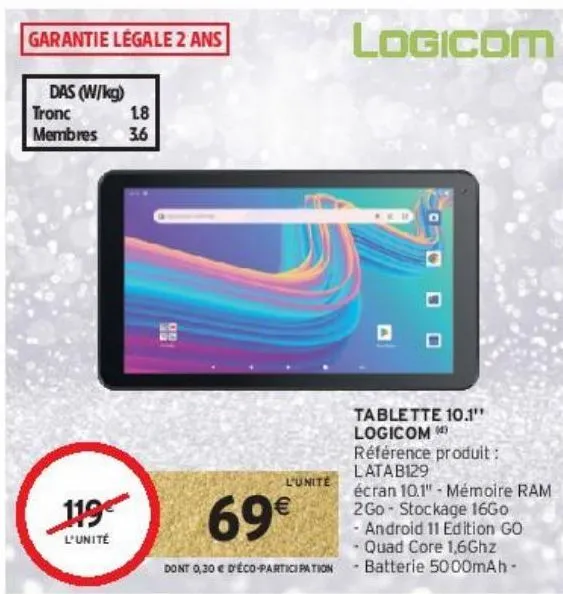 tablette 10.1'' logicom