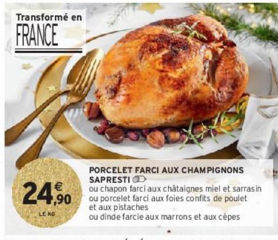 PORCELET FARCI AUX CHAMPIGNONS SAPRESTI