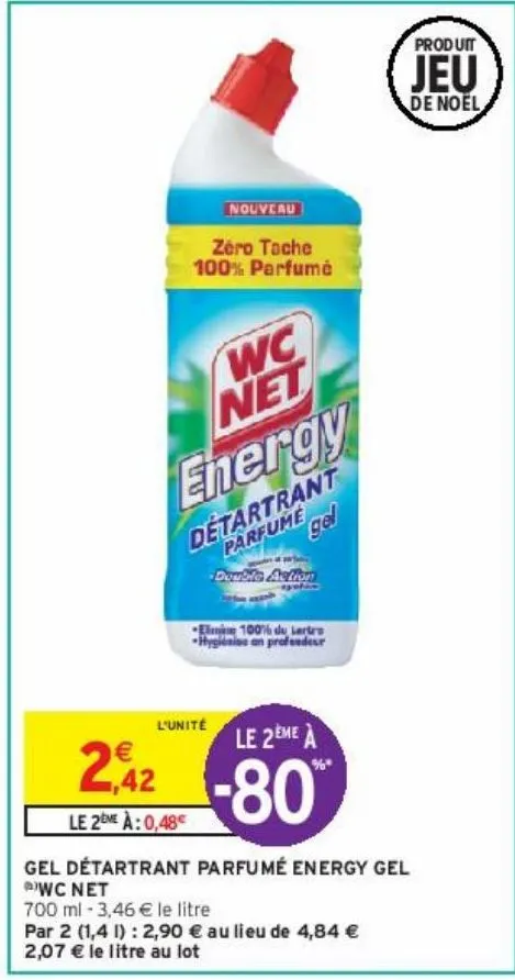 gel détartrant parfumé energy gel (b)wc net