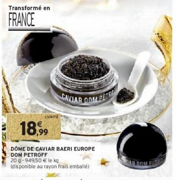 dôme de caviar baeri europe dom petroff 