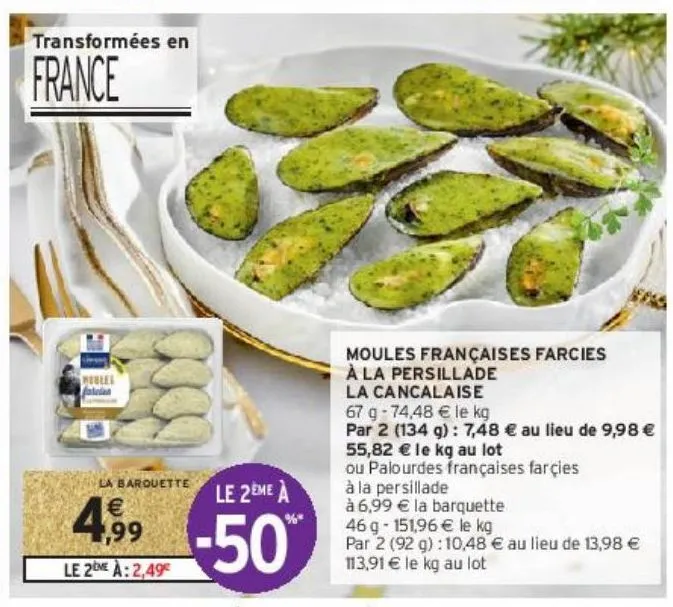 moules françaises farcies à la persillade la cancalaise