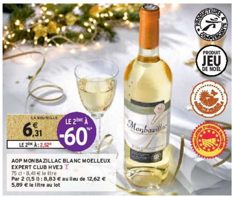 AOP MONBAZILLAC BLANC MOELLEUX EXPERT CLUB HVE3