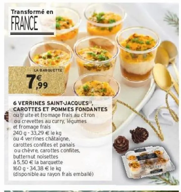 6 verrines saint-jacques(i), carottes et pommes fondantes