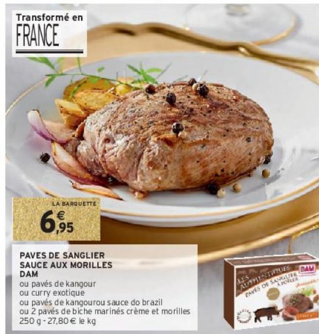 PAVES DE SANGLIER SAUCE AUX MORILLES DAM 