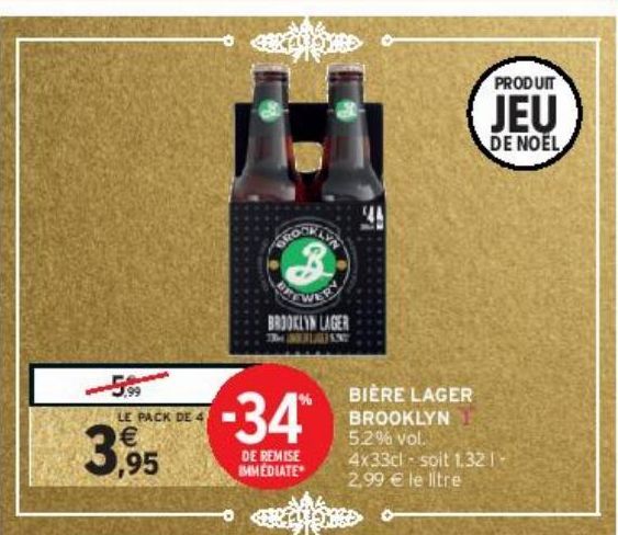 BIÈRE LAGER BROOKLYN ∆ 