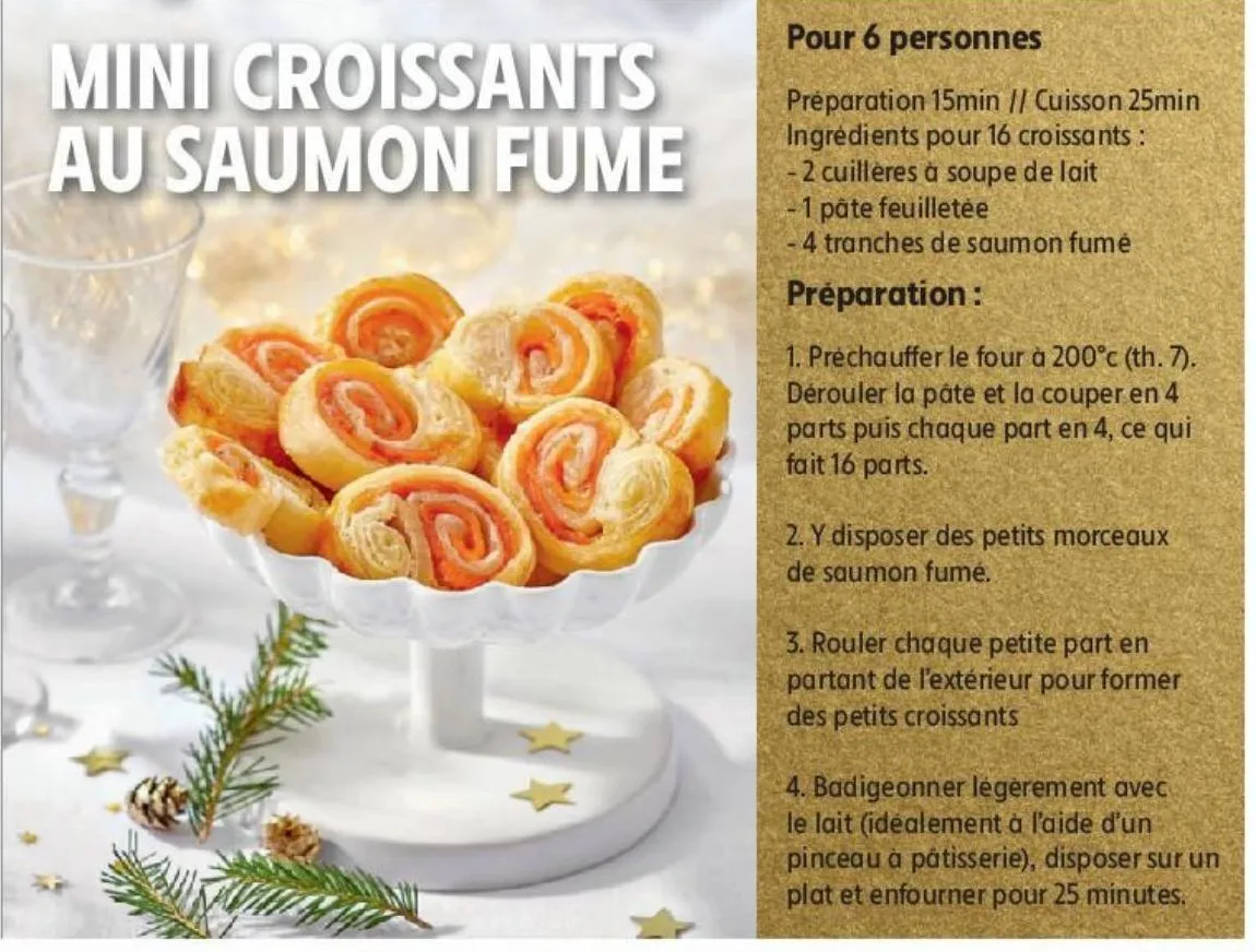 mini croissants au saumon fume