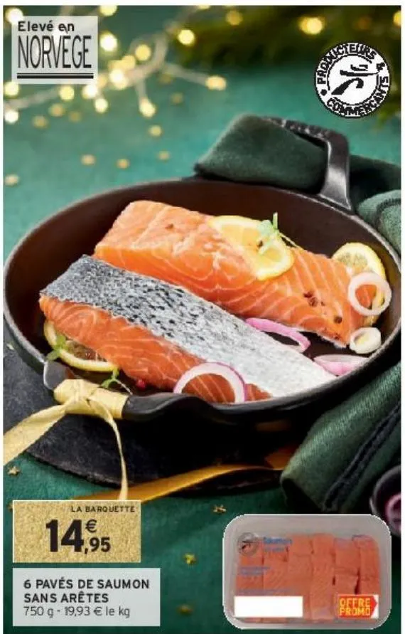 6 pavés de saumon sans arêtes 
