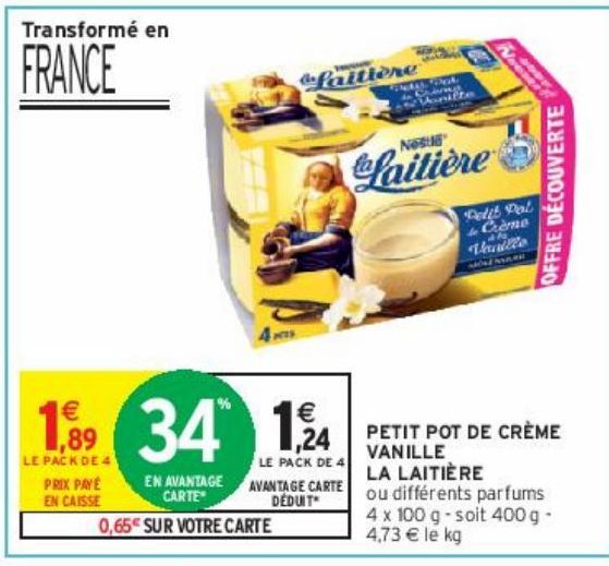 PETIT POT DE CRÈME VANILLE LA LAITIÈRE 