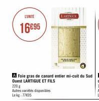 L'UNITÉ  16€95  LARTMILE 