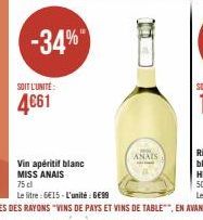 -34%  SOIT L'UNITÉ  4661  ANAIS 