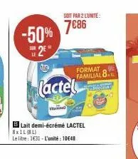 lait demi-écrémé lactel