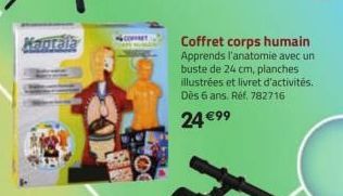 Kagrala  Coffret corps humain Apprends l'anatomie avec un buste de 24 cm, planches illustrées et livret d'activités. Dès 6 ans. Réf. 782716  24 €99 