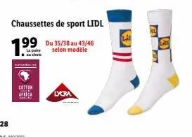 la pain  au choix  cotton col africa  m  chaussettes de sport lidl  selon modèle  lycra  a 