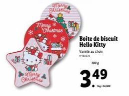 merry Christmas  Merry Christmas  Merry Chistral  ET  Boite de biscuit Hello Kitty  Variété au choix  100g  3.4⁹  49 