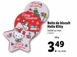 merry christmas  merry christmas  merry chistral  et  boite de biscuit hello kitty  variété au choix  100g  3.4⁹  49 