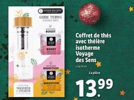 TORTE COCHER  ONGES SIG GOURDE TERMOS  MASON  BOOST  BOOST  DIGESTION  DIGESTION  Coffret de thés avec théière isotherme Voyage des Sens  SEMIDO  La pièce  13.⁹⁹ 