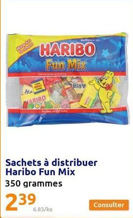 Mory kun to there  HA  HARIBO Fun Mix  1818V  MINIS  MARIBO  great apeloved so  Multipock  6.83/ka  Consulter 