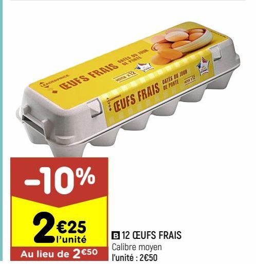 12 oeufs frais 