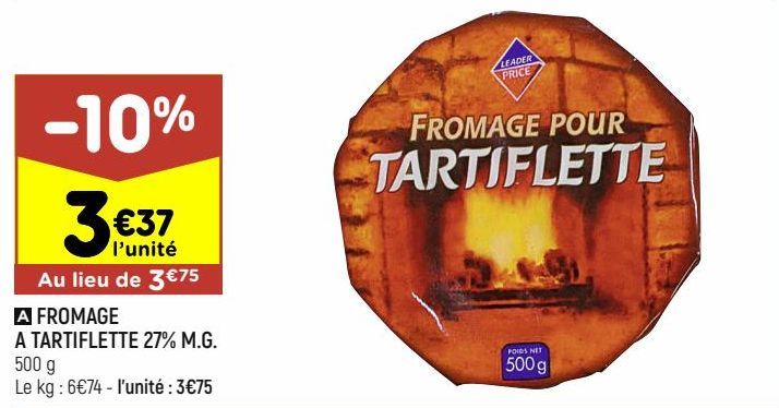 fromage a tartiflette 27% M.G.