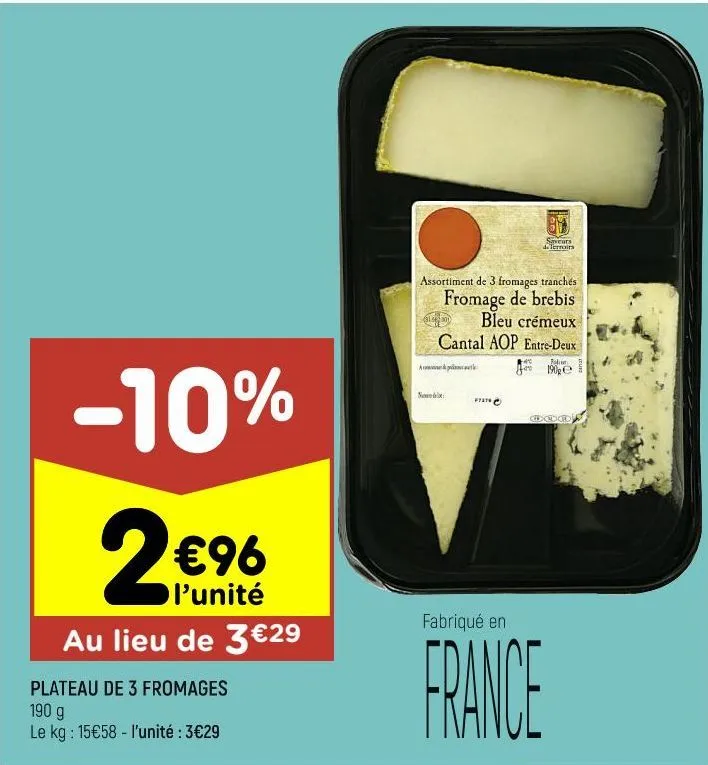 plateau de 3 fromages