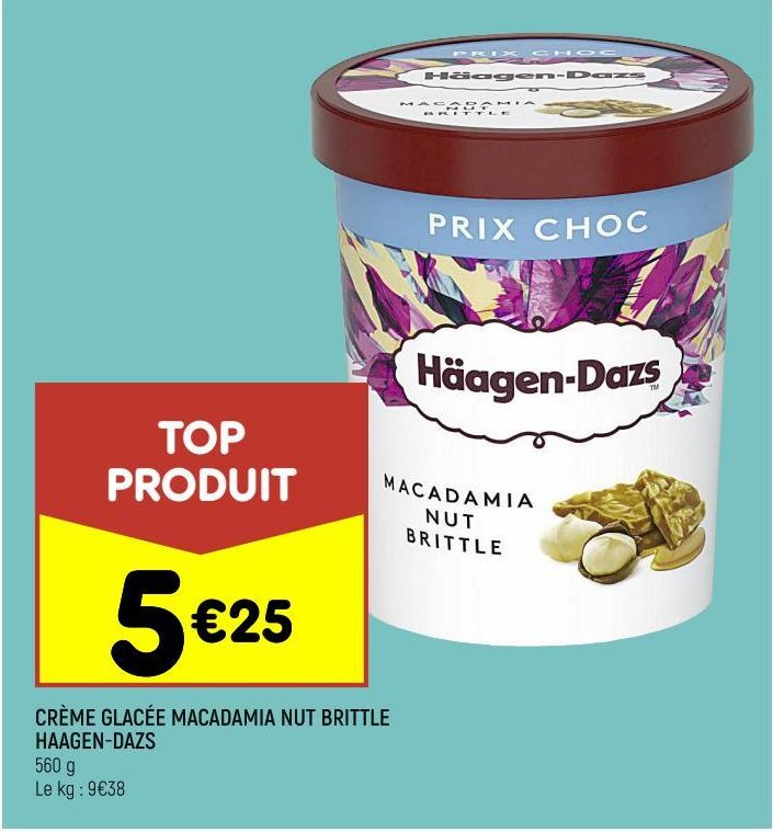 crème glacée macadamia nut brittle Haagen Dazs